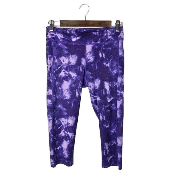 Under Armour UA Purple Tie Dye Crop Athletic Pants M - Picture 1 of 4